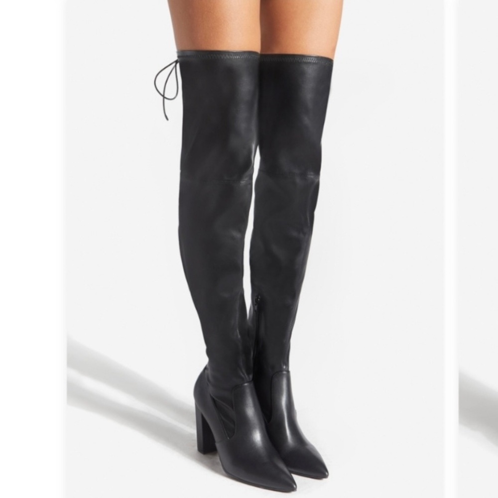 Lace Up Thigh High Boots